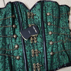 Corset story green steampunk overbust corset nwt 32